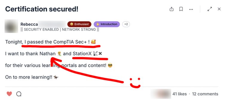 Community post: tonight I passed the CompTIA Sec+